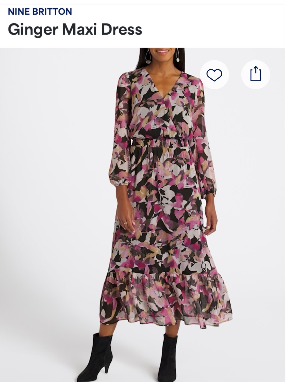 Stitchfix nine britton Pink Multi Floral V-Neck Maxi Dress